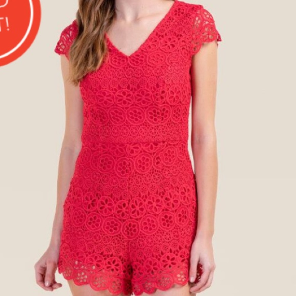 Francesca’s Red lace romper